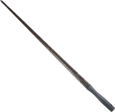 "Image showing the 46-inch Flexible Dryer Vent Cleaning Brush with natural horsehair bristles, highlighting its long reach and flexible shaft