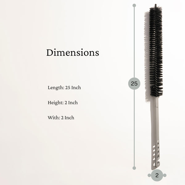 Konex 25 Inch Flexible Dryer Vent & Refrigerator Coil Brush – Long Lint Brush for Dryers, Radiators and Under Appliances