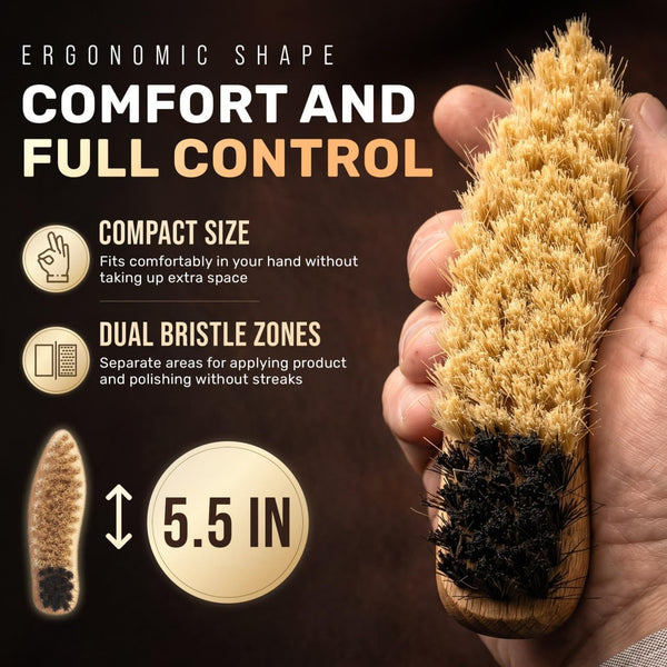 KONEX Boar Bristle Shoe Polish Brush