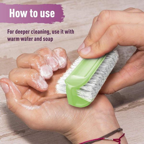 Konex Nail Brush for Cleaning Fingernails, Two-Sided Plastic