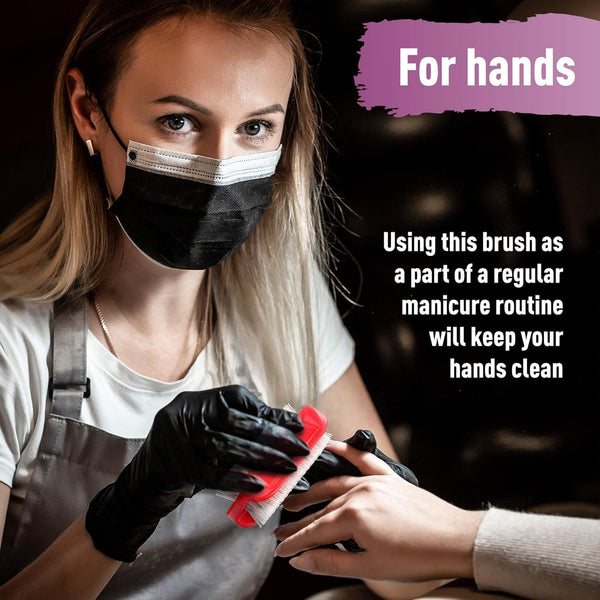 Konex Nail Brush for Cleaning Fingernails, Two-Sided Plastic