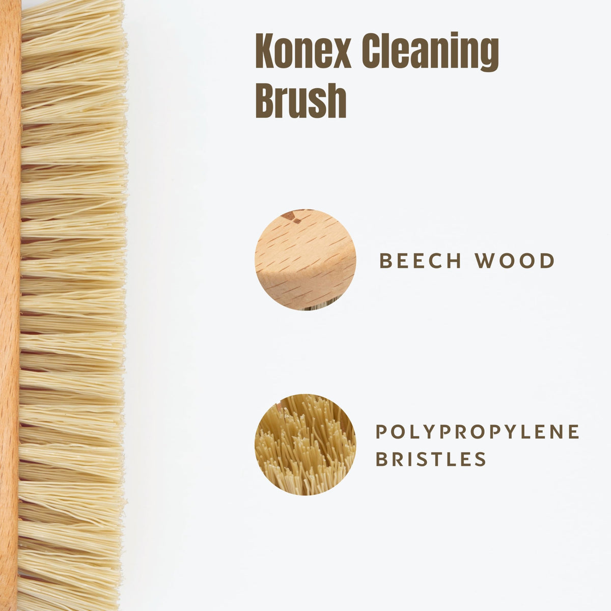 Konex Peanut Scrub Brush, stiff nylon