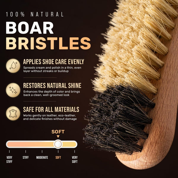 KONEX Boar Bristle Shoe Polish Brush