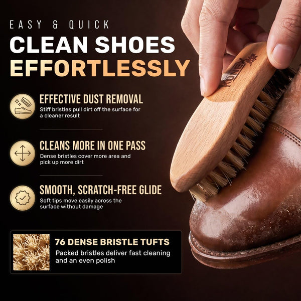 KONEX Boar Bristle Shoe Polish Brush