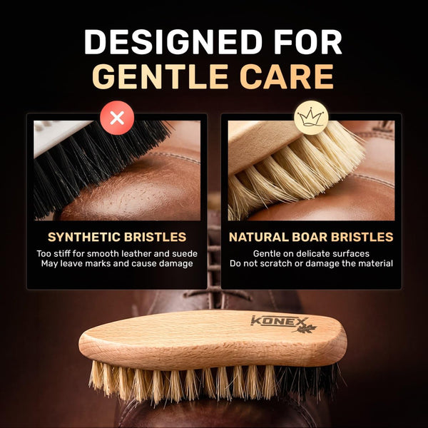 KONEX Boar Bristle Shoe Polish Brush
