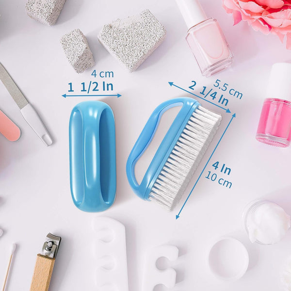 Konex Perfect-Grip Large Hand and Nail Brush, 3 Pack – Stiff Bristle Fingernail Scrub Brush with Handle