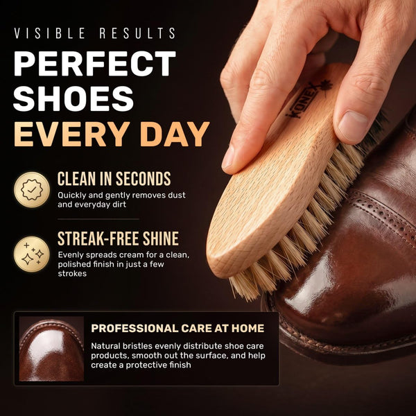 KONEX Boar Bristle Shoe Polish Brush