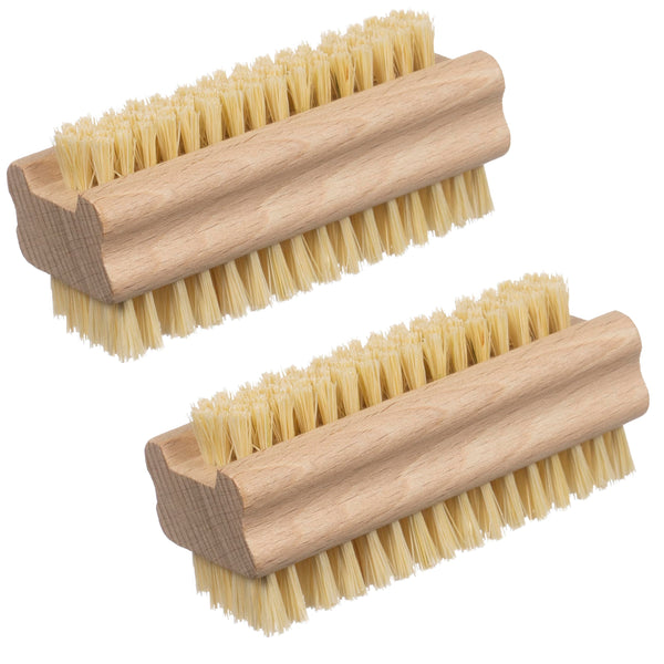 Konex Nail Brush for Cleaning Fingernails, Wood Hand Brush, Tampico, 2 Pack