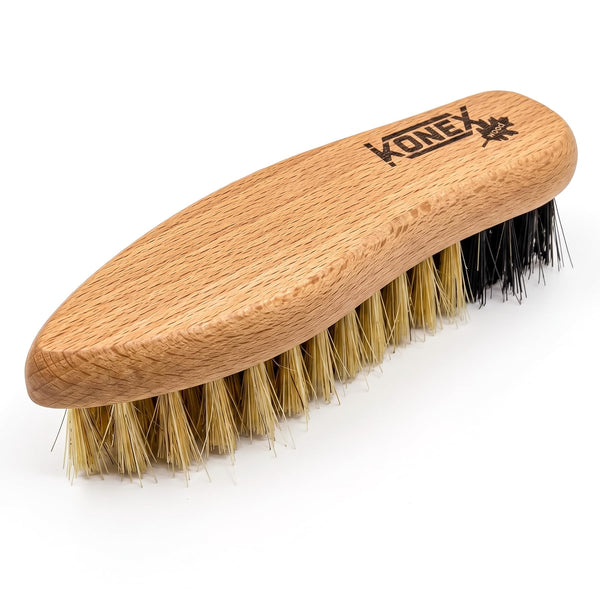 KONEX boar bristle shoe polish brush with beechwood handle
