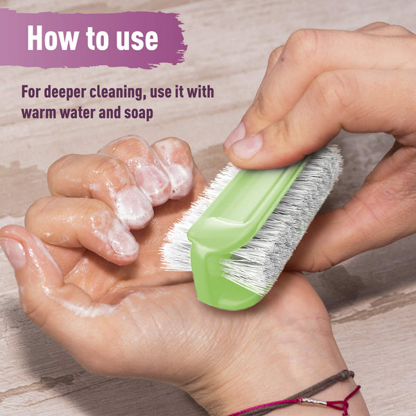 Konex Nail Brush for Cleaning Fingernails, Two-Sided Plastic